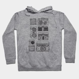 Retro Boomboxes Stacks Hoodie